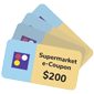 Supermarket e-Coupon $200